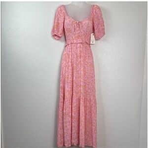 LIKE NEW Billabong Sweet on You Pink Floral Maxi Dress sz S